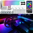 Dreamcolor Acrylic Interior Car LED Strip Light with Wireless APP, RGB 22 in 1 with 175 inches 600 LEDs Fiber Optic Car Ambient Lighting Kits, Dual Zone Sound Active Function LED Strip for Car image 0