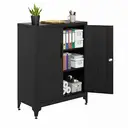 Ochama x SONGMICS Armoire de Bureau à 2 Portes, Verrouillable, en Acier, pour Bureau, Salon, Noir image 1