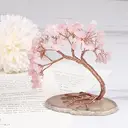 JU7CER Arbre de vie porte-bonheur courbé en cristal naturel rose image 0