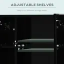 kleankin LED Bathroom Cabinet with Mirror, Wall Mounted Dimmable Brightness Storage Organiser with 3 Mirrored Doors and Adjustable Shelves, Memory Function, USB Charge, High Gloss Black image 5