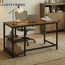 Ochama Bureau de travail, Bureau informatique, 120 x 60 x 76 cm, Table industrielle pour étude, Marron et noir image 4