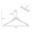 Wooden Hanger, 35x20x1.2cm, White and Silver, Set of 20 image 6