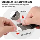 WORKPRO Folding Knife with Wooden Handle & Sliding Lock, Foldable Utility Knife Carpet Knife Quick Change Cutter Knife with Belt Clip, Includes 10 SK5 Replacement Blades image 4