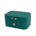 JORDAN&JUDY Multi-Layer Jewelry Box Small Earring Box Ring Storage Box Necklace Box Earring Jewelry Case - 2 Layer Dark Green image 0