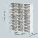 SONGMICSHOME Modular Shoe Storage Cabinet, 12-Compartment Organiser with Doors, Plastic and Steel Frame, Entryway, White image 4