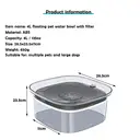 Blinkit 0139 Pet Floating Water Bowl / Basic Dog Bowl, 4L Large Capacity, Slow Drinking Splash-Proof Design, Built-in Filter for Water Quality, Transparent Gray image 3