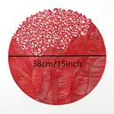 6pcs, Red,Sea Flower PVC Round Placemat, Holiday Table Decoration Placemats, Vase Mats, Party Wedding Placemats image 5