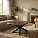 Coffee Table Nevada Rectangle Parquet Walnut/Black image 4