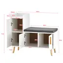 CLIPOP Shoe Cabinet with Seat Cushion, Shoe Storage Bench for hallway, Adjustable Compartment and Wooden Legs, 80 * 35 * 70 cm, White image 8
