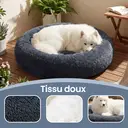 SONGMICS Panier pour chien en peluche en forme d’anneau avec housse amovible lavable gris foncé - 140 x 20 cm image 6