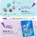 Ohuhu Marqueurs de peinture acrylique - 36 couleurs - Double pointe (pinceau et fin) image 2