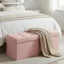 Ochama x SONGMICS Storage Ottoman Bench, 38 x 110 x 38 cm, End of Bed Bench, Storage Chest, for Living Room, Bedroom, Entryway, Pink image 2