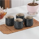 TEANAGOO Ceramic Japanese Tea Cup, 6.9oz/205ml, Charcoal Grey, H17, 4 Pcs/Box, Asian Tea Cup Set, New Year Sale , Top gift picks image 4