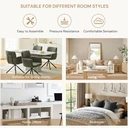 CLIPOP 1PC Chenille Swivel Tub Chair for Living Room 360 Rotating Base Luxurious Dining Armchair with Padded Seat, Desk Chair no Wheels for Dining Room Bedroom Vanity 0659-s green 59*60*91 cm image 5