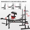 ISE Banc de Musculation Complet, Pliable Complet avec Support d'Haltères, Homme Coussin&Dossier Inclinable/Hauteur Réglable, Curl Leg Extension, SY-5024 image 5