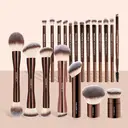 MAANGE Lot de 20 pinceaux à maquillage en aluminium de qualité professionnelle avec pochette de rangement image 8