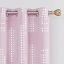 Deconovo Lot de 2 rideaux occultants avec motif argenté à petits carreaux, L 107 x H 160 cm - Rose image 5