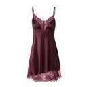 IZURIA wide lace v-neck wine red silk-like suspender dress M image 0