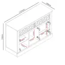 Galano Sufly 3-Door 2-Drawer Sideboard – Storage Cabinet with Drawers and Shelves for Living Room, Bedroom, or Kitchen – Light Grey/Oak Finish image 8