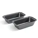 Série de Moules à Gâteau en Acier au Carbone PURECOOK | Gris | Ensemble de 2 Moules à Pain Carrés Antiadhésifs image 0