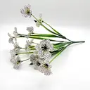 Wei's Moment 9Bundles Artificial Flowers, UV Resistant Artificial Flowers Fake Plants Outdoor, 6 Colors Realistic Faux Plastic Spring Flower in Pots Indoor for Home Garden Porch Balcony Window Box Decor White, New Year Sale , Top gift picks image 2