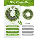 24 Inch Large Boxwood Wreath with Sash-1pcs image 3