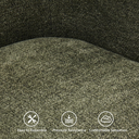 CLIPOP 1PC Chenille Swivel Tub Chair for Living Room 360 Rotating Base Luxurious Dining Armchair with Padded Seat, Desk Chair no Wheels for Dining Room Bedroom Vanity 0659-s green 59*60*91 cm image 3