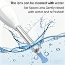 Sunluxy Earmore Cleaning Tool with Live Camera, 5MP HD Camera, 6 LED Lights, Soft Silicone Tip, IPX5 Waterproof, Type-C Charging, Compatible with iOS & Android, Includes 6 Replacement Silicone Earbuds and 6 Ear Cleaning Tools, P2, White image 3