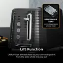 Tower T20083BLK Saturn 2-Slice Toaster with 7 Browning Levels, Defrost/Reheat/Cancel, Black image 4