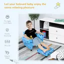 HOMCOM Toddler Chair Children's Armchairs Wood Frame w/ Footrest Anti-Slip Legs High Back Arms for Bedroom Playroom Cute Clou image 4
