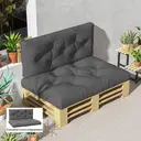 Outsunny Ensemble de 2 coussins pour canapé grand confort dim. 120L x 80l x 12H cm polyester gris image 1