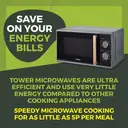 Tower Cavaletto Manual Microwave - Grey & Rose Gold, 20L, 800W, with 5 Power Levels & 35 Minute Timer, T24038RGG image 2