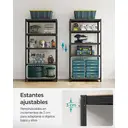 Shelving Heavy-Duty 5 Shelves Black/Rustic Brown 60 x 120 x 200 cm image 5