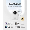 dpower P8284 Batterie Externe 10000mAh 22,5W Power Bank avec Câble Intégré Lightning, Écran Numérique, Batterie Portable Compacte Approuvée Avion pour Téléphone Smartphone Tablette,Blanc image 3