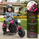 Moto électrique 6 V pour enfants, avec batterie rechargeable, moteur puissant, roues amovibles, démarrage à une touche, convient aux enfants de 3 ans et plus - Rose image 2