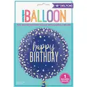 Unique Party Confetti Navy Birthday Balloon, 45cm image 1