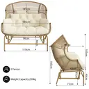 Garden Rocking Chair for Two, Patio Chair, Outdoor Swing Egg Chair, Rocking Chair, Garden Swing, Porch for the Garden, Balcony, or Terrace, Beige image 3