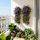 Yuejia Lot de 2 plantes artificielles suspendues en soie 78 cm - Violet image 2