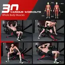 Pooboo Banc de musculation, Banc d’entraînement réglable pour la maison, Banc de musculation à usage intensif, Positions à plat/inclinée/déclinée pour entraînement complet du corps image 5