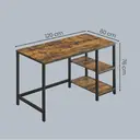 Ochama Bureau de travail, Bureau informatique, 120 x 60 x 76 cm, Table industrielle pour étude, Marron et noir image 2