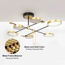 Homary Modern Gold Semi Flush Mount Light LED Ring Ceiling Light image 5