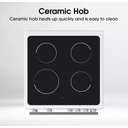 Hisense HDE3211BWUK 60cm Electric Cooker – Double Oven, Ceramic Hob, White, A+/A Energy Rating image 2