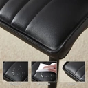 CLIPOP PU Dining Chairs Set of 2 Upholstered Kitchen Chairs with Backrest and Sturdy Metal Legs, Lounge Reception Counter Chair for Home Dining Living Room Bedroom Restaurant (2, Black) image 4