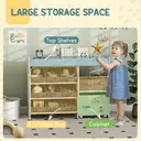 AIYAPLAY Kids Toy Storage Unit, Children Toy Box Organiser with 11 Fabric Bins, Cabinet, Top Shelves, 3 Stickers, Kids Storage Unit Bookshelf for Nursery, Playroom, Kindergarten, White image 6