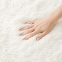 Tapis de Couloir en Peau de Mouton Imitation Laine, 60x150 cm Tapis d'Appoint en Peluche Douce, Tapis de Salon de Courtoisie en Shag Blanc avec Bordure Aspect Daim pour Près du Lit, Couloir image 1