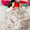 Bedsure Flannel Blanket - Solid Natural, 150x200cm, 1 Piece, 100% Polyester image 2