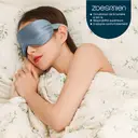 Masque de sommeil Zoesmien ZSM2507, masque pour les yeux en soie de mûrier naturelle, conception de bande élastique réglable, occultation totale, doux et lisse, adapté à une utilisation pour le sommeil à domicile – Bleu gris image 4