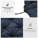 Outsunny Coussin de banc matelas assise dossier pour banc de jardin coussin balancelle canapé 3 places grand confort 150 x 98 x 8 cm bleu image 5