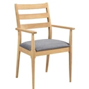 Dining Chairs with Armrests Orlando Oak/Grey 2pcs image 1