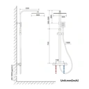 Ensemble de douche en acier inoxydable avec thermostat, hauteur réglable 96,5-130CM image 2